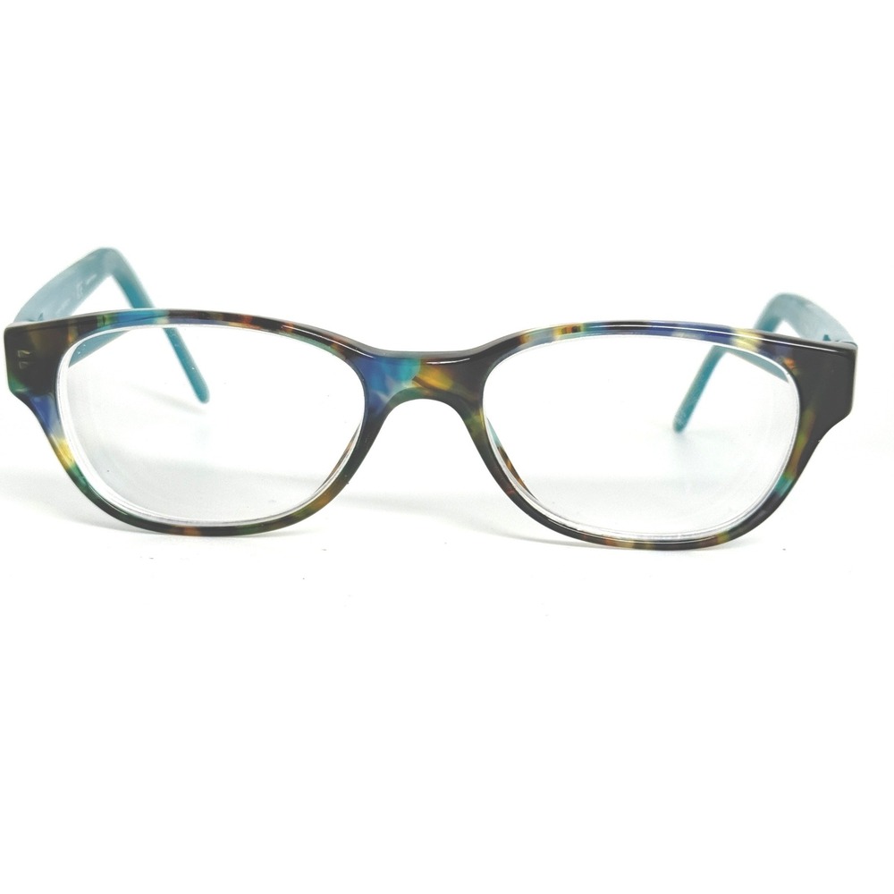 Tory Burch Multicolor Tortoiseshell Cat-Eye Glasses with Teal Temples